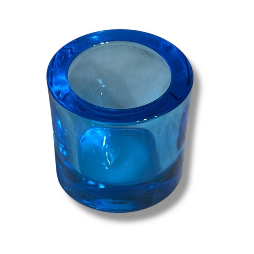 MARIMEKKO x IITTALA Blue Glass Votive Tea Light Holder